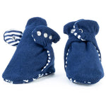 Navy Fleece Baby Booties