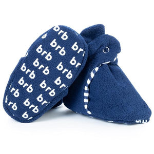 Navy Fleece Baby Booties