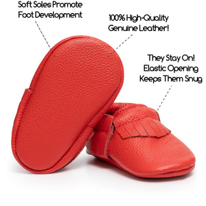 Hibiscus Leather Baby Moccasins