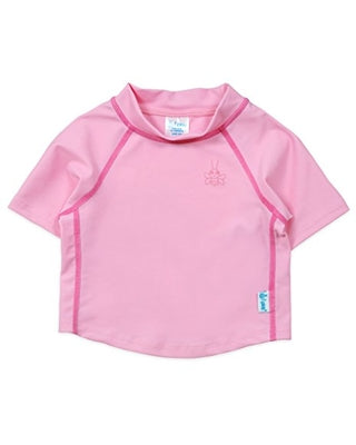 Light Pink iplay Green Sprout Short Sleeve Rashguard Shirt